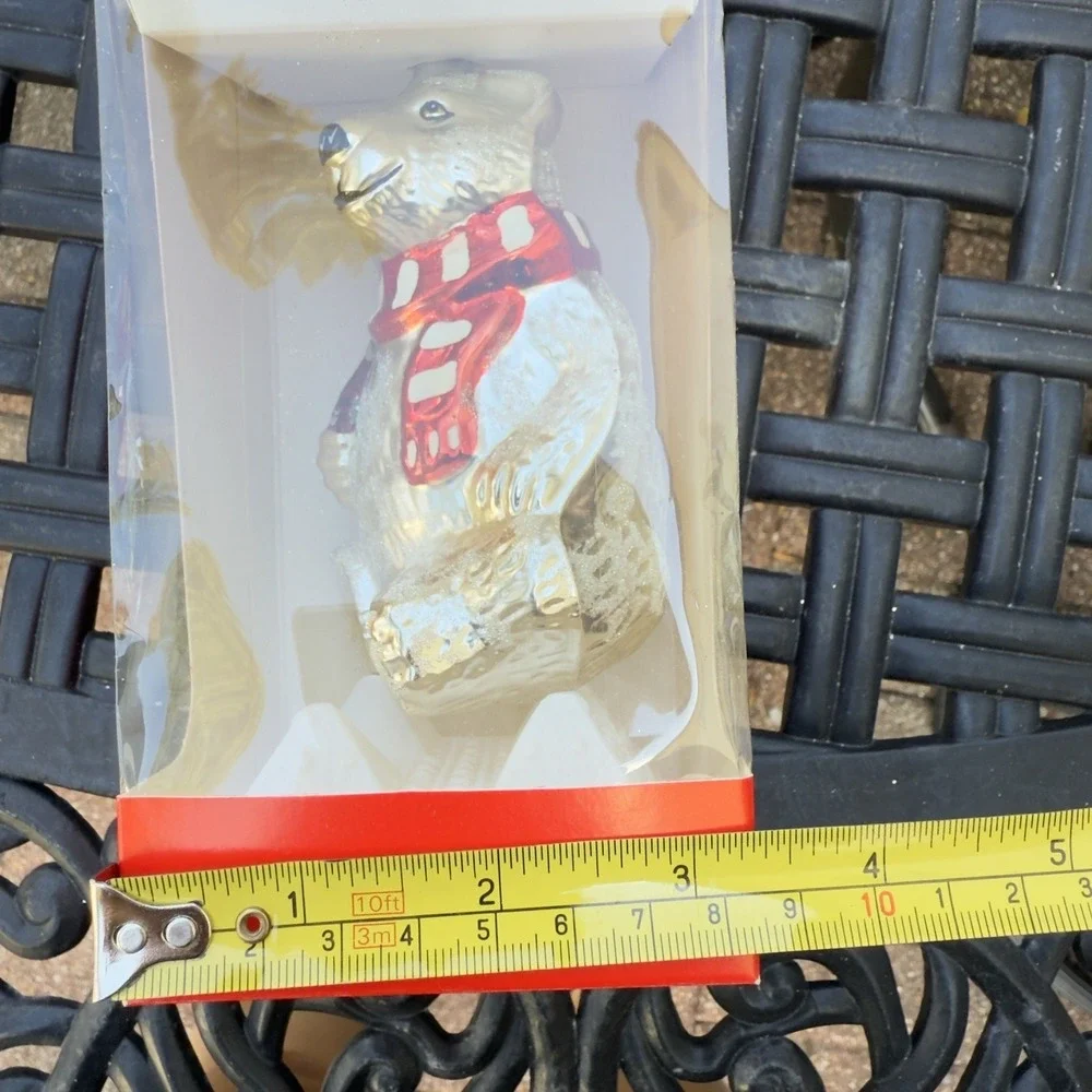 Vtg‎ 90s Coca Cola Kurt Adler Polar Bear Hand Crafted Christmas Ornament Shiny